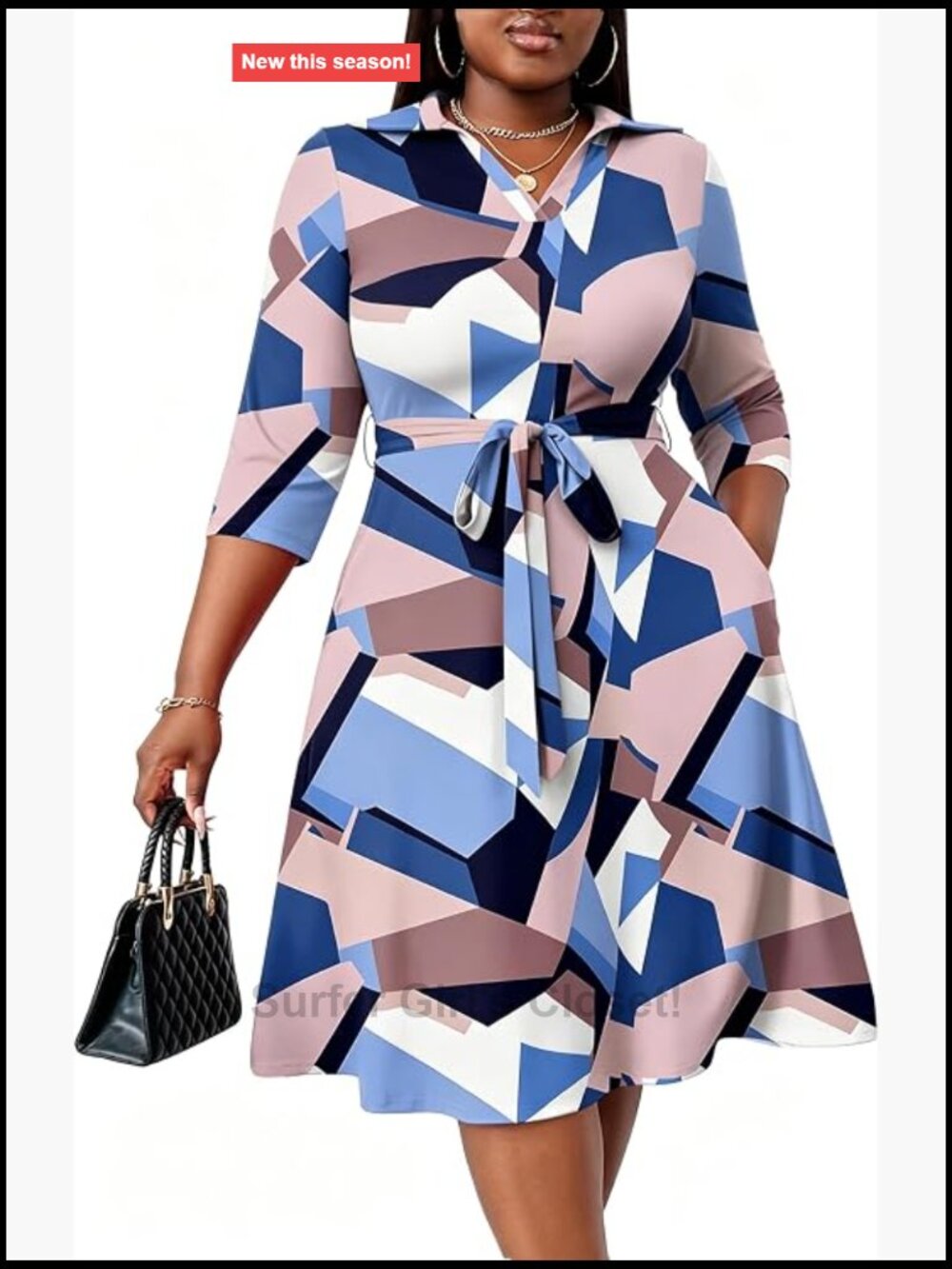 Plus Size Midi Dress for Women Casual Fit and Flare Summer Dresses with Pockets